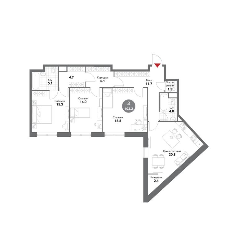 3-BD Apartment Sale, 103.7 sq. m. at Voxhall, Letnikovskaya Street, 4с2, Moscow, Russia #1 3-BD Apartment Sale, 103.7 sq. m. at Voxhall, Letnikovskaya Street, 4с2, Moscow, Russia #1