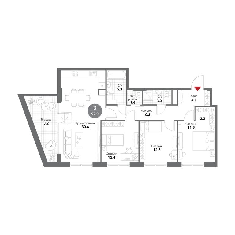4-BD Apartment Sale, 97.1平方米 at Voxhall, Letnikovskaya Street, 4с2, Moscow, Russia #1 4-BD Apartment Sale, 97.1平方米 at Voxhall, Letnikovskaya Street, 4с2, Moscow, Russia #1