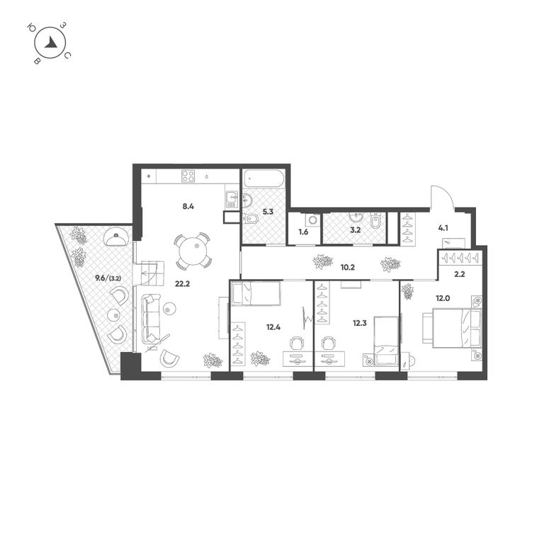 4-BD Apartment Sale, 97.1平方米 at Voxhall, Letnikovskaya Street, 4с2, Moscow, Russia #2 4-BD Apartment Sale, 97.1平方米 at Voxhall, Letnikovskaya Street, 4с2, Moscow, Russia #2