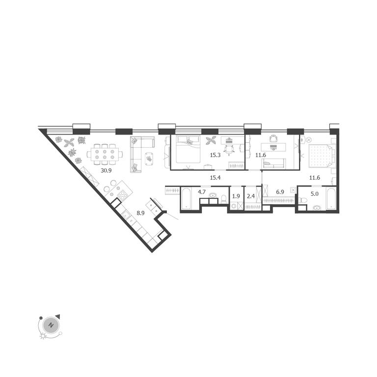 4-BD Apartment Sale, 114.6 sq. m. at Voxhall, Letnikovskaya Street, 4с2, Moscow, Russia #2 4-BD Apartment Sale, 114.6 sq. m. at Voxhall, Letnikovskaya Street, 4с2, Moscow, Russia #2