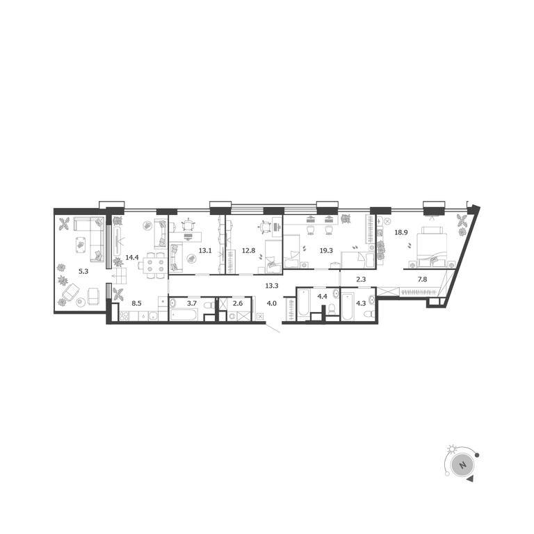 5-BD Apartment Sale, 134.7 sq. m. at Voxhall, Letnikovskaya Street, 4с2, Moscow, Russia #2 5-BD Apartment Sale, 134.7 sq. m. at Voxhall, Letnikovskaya Street, 4с2, Moscow, Russia #2