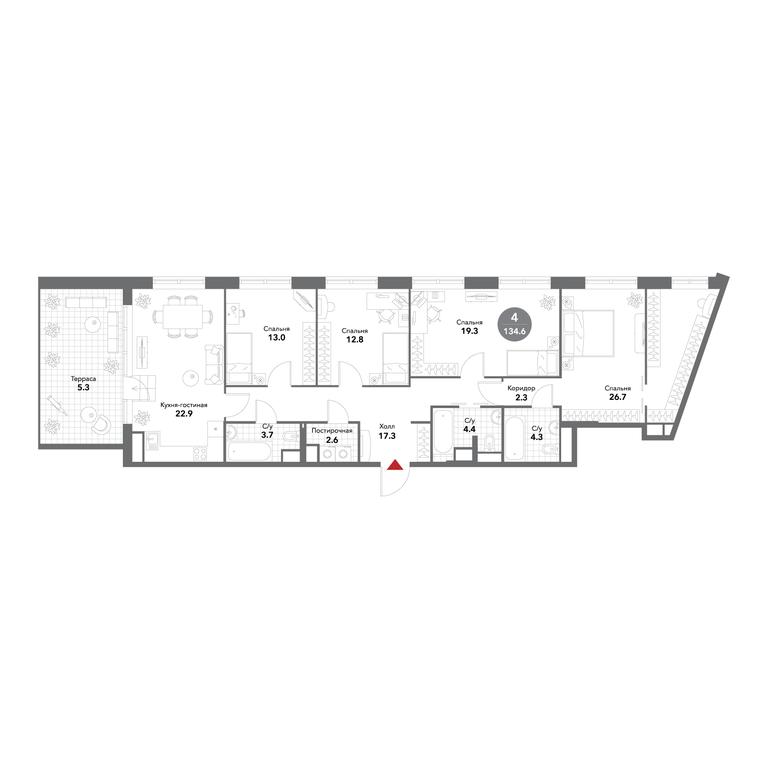 5-BD Apartment Sale, 134.7 sq. m. at Voxhall, Letnikovskaya Street, 4с2, Moscow, Russia #1 5-BD Apartment Sale, 134.7 sq. m. at Voxhall, Letnikovskaya Street, 4с2, Moscow, Russia #1
