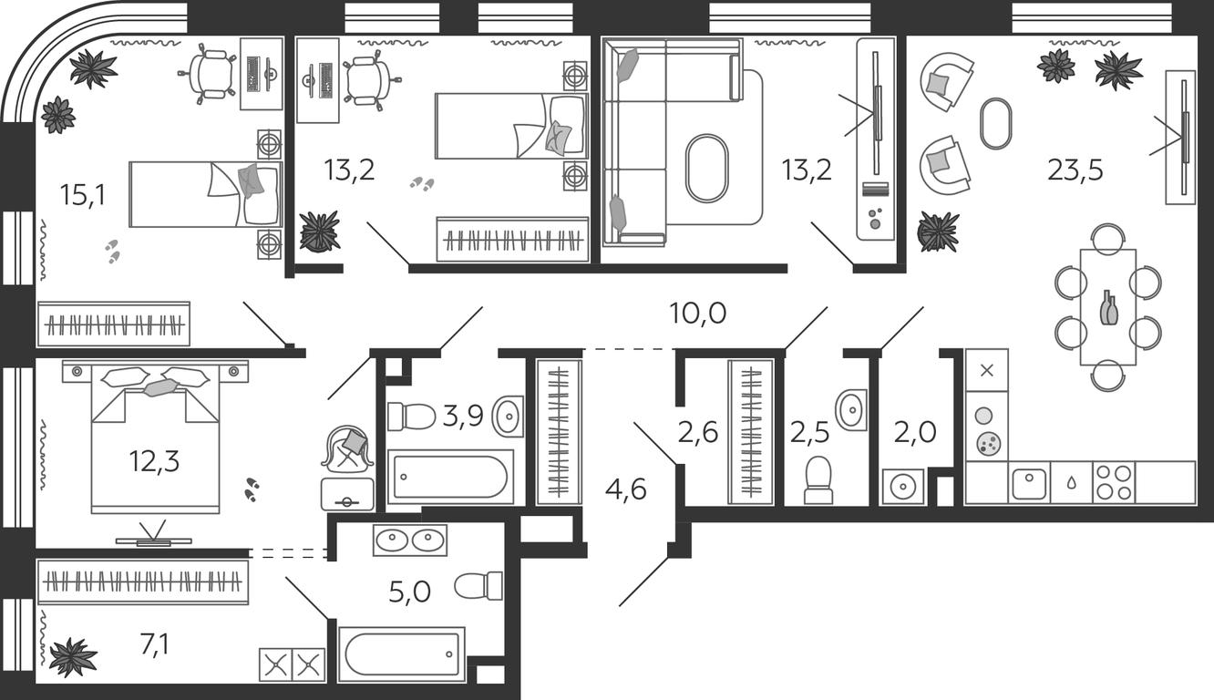4-BD Apartment Sale, 115 sq. m. at Shagal, Автозаводская улица, 23, Москва, Россия #1 4-BD Apartment Sale, 115 sq. m. at Shagal, Автозаводская улица, 23, Москва, Россия #1