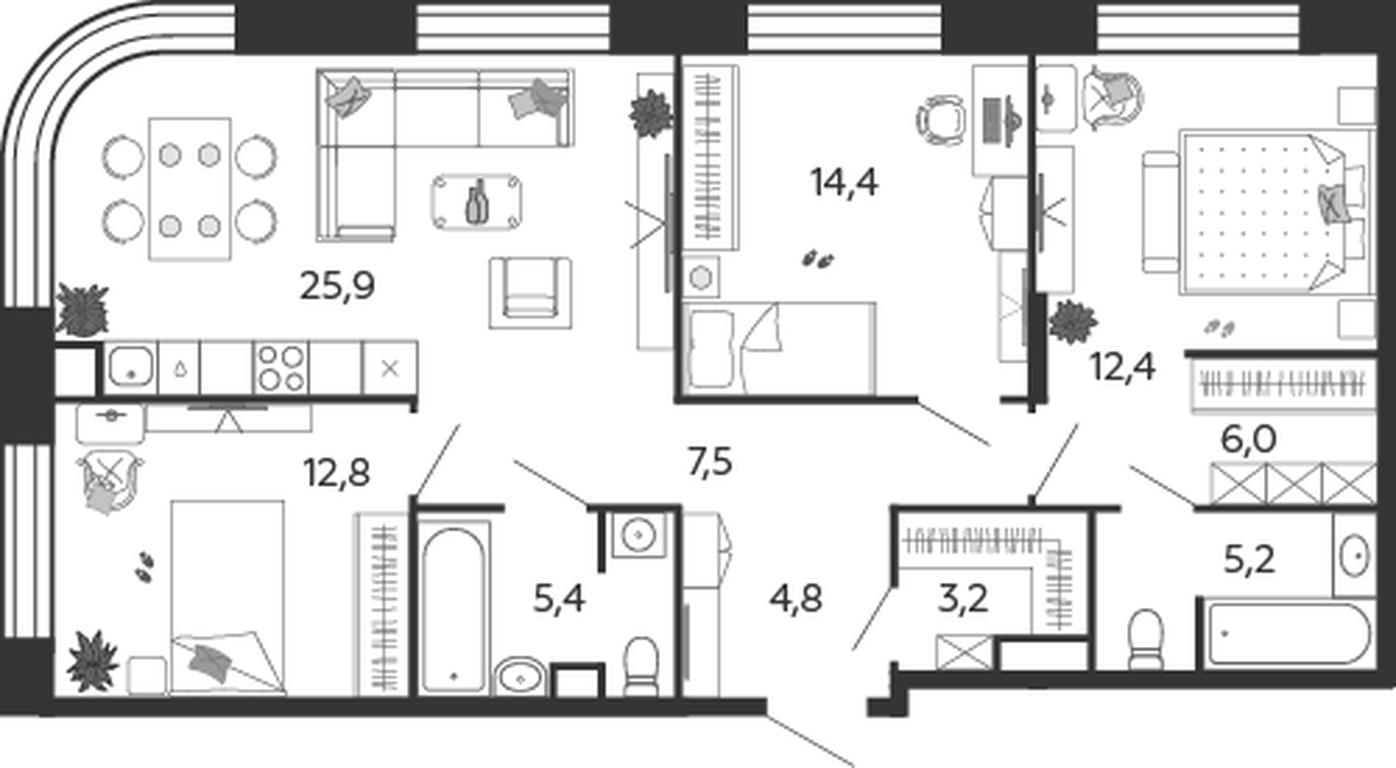 3-BD Apartment Sale, 97.6平方米 at Shagal, Автозаводская улица, 23, Москва, Россия #1 3-BD Apartment Sale, 97.6平方米 at Shagal, Автозаводская улица, 23, Москва, Россия #1