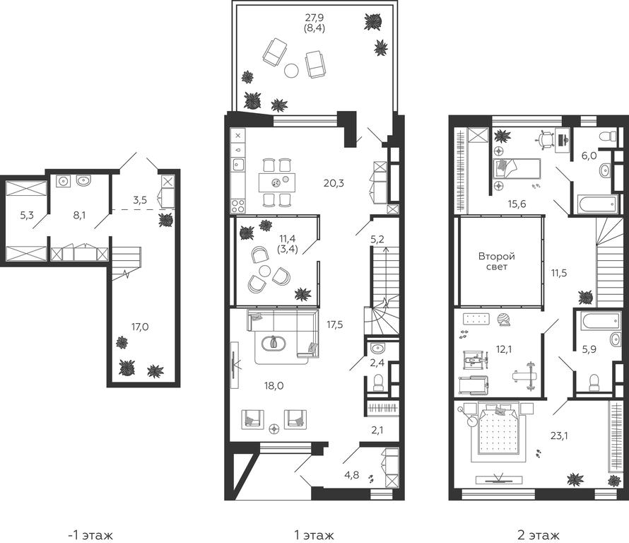 3-BD Apartment Sale, 185.1平方米 at Shagal, Автозаводская улица, 23, Москва, Россия #1