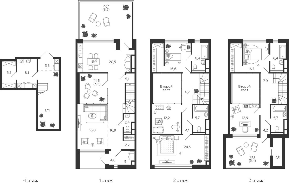 5-BD Apartment Sale, 247.9 sq. m. at Shagal, Автозаводская улица, 23, Москва, Россия #1