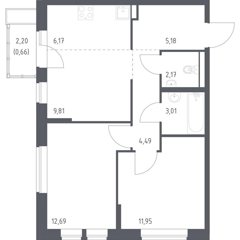 1-BD Apartment Sale, 56.13平方米 at Kvartal Aviatorov, ulitsa Koldunova, Aviatorov Microdistrict, Balashikha, Moscow Region, Russia #1 1-BD Apartment Sale, 56.13平方米 at Kvartal Aviatorov, ulitsa Koldunova, Aviatorov Microdistrict, Balashikha, Moscow Region, Russia #1