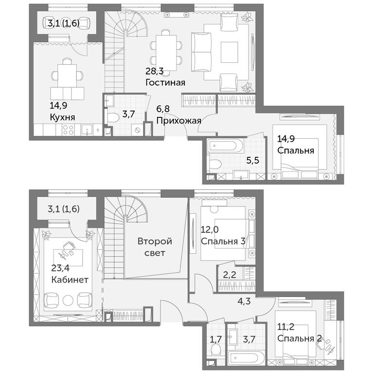 4-BD Apartment Sale, 135.8平方米 at Rezhisser, Vilgelma Pika Street, 3, Moscow, Russia #1 4-BD Apartment Sale, 135.8平方米 at Rezhisser, Vilgelma Pika Street, 3, Moscow, Russia #1