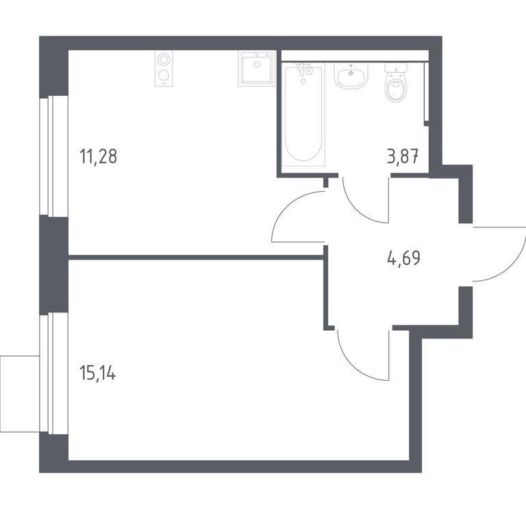 Apartment Sale, 34.98 sq. m. at Prigorod Lesnoe, Molodyozhny bulvar, 6, derevnya Misaylovo, Leninskiy City District, Moscow Region, Russia #1 Apartment Sale, 34.98 sq. m. at Prigorod Lesnoe, Molodyozhny bulvar, 6, derevnya Misaylovo, Leninskiy City District, Moscow Region, Russia #1