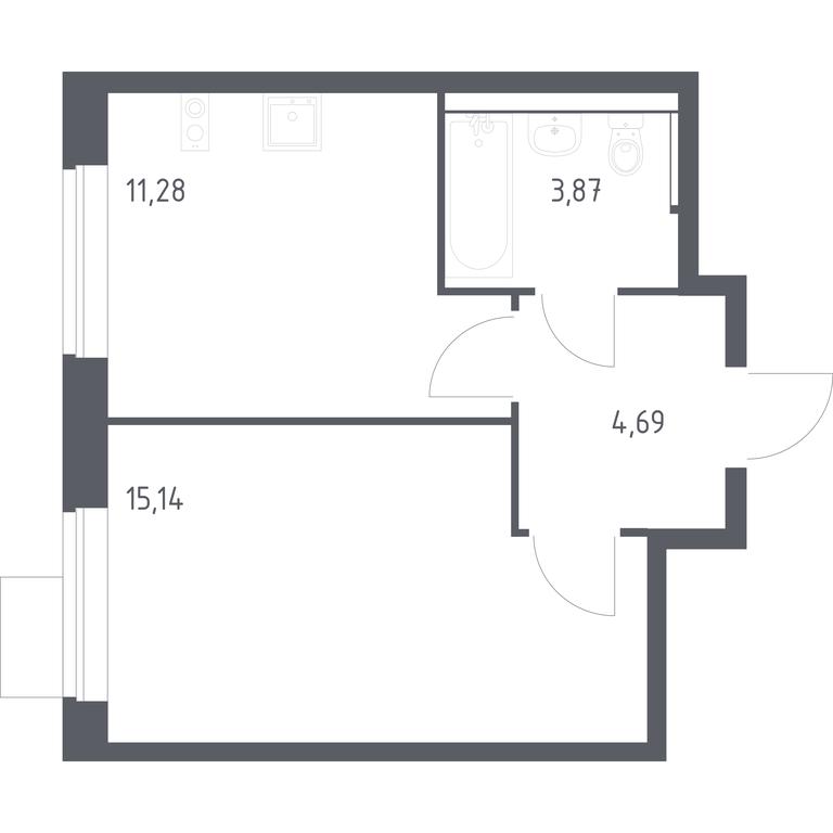 Apartment Sale, 34.98 sq. m. at Prigorod Lesnoe, Molodyozhny bulvar, 6, derevnya Misaylovo, Leninskiy City District, Moscow Region, Russia #2 Apartment Sale, 34.98 sq. m. at Prigorod Lesnoe, Molodyozhny bulvar, 6, derevnya Misaylovo, Leninskiy City District, Moscow Region, Russia #2