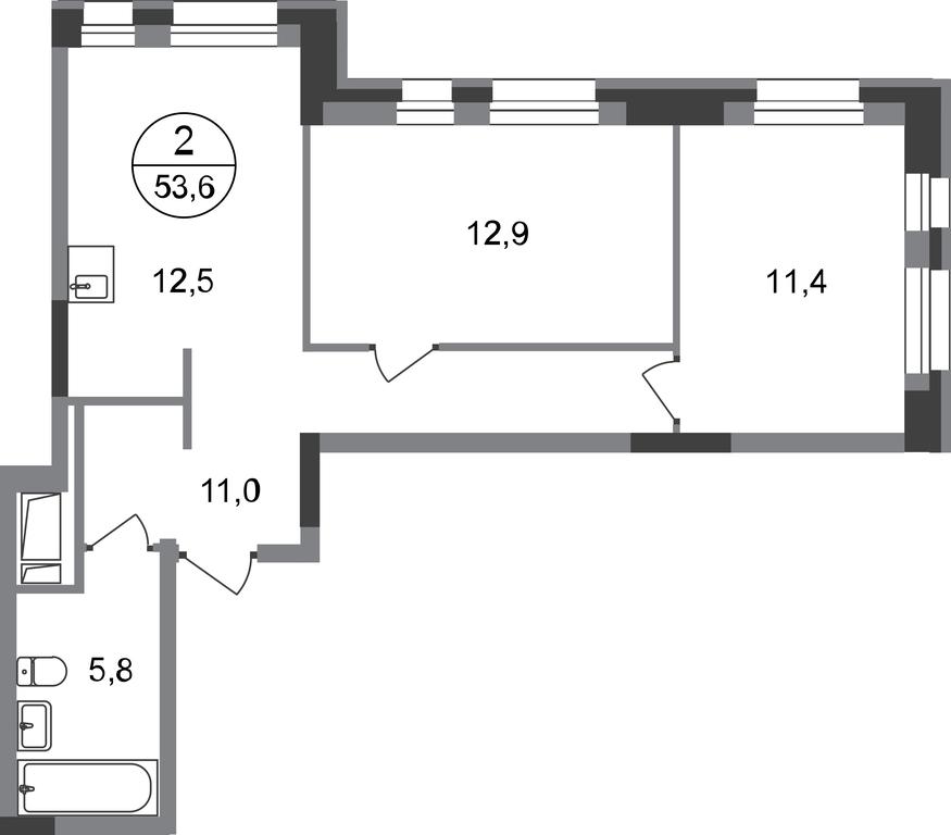 2-BD Apartment Sale, 53.6 sq. m. at Pervyi Moskovskiy, ulitsa Bianki, 1, Moskovskiy, Moscow, Russia #1 2-BD Apartment Sale, 53.6 sq. m. at Pervyi Moskovskiy, ulitsa Bianki, 1, Moskovskiy, Moscow, Russia #1