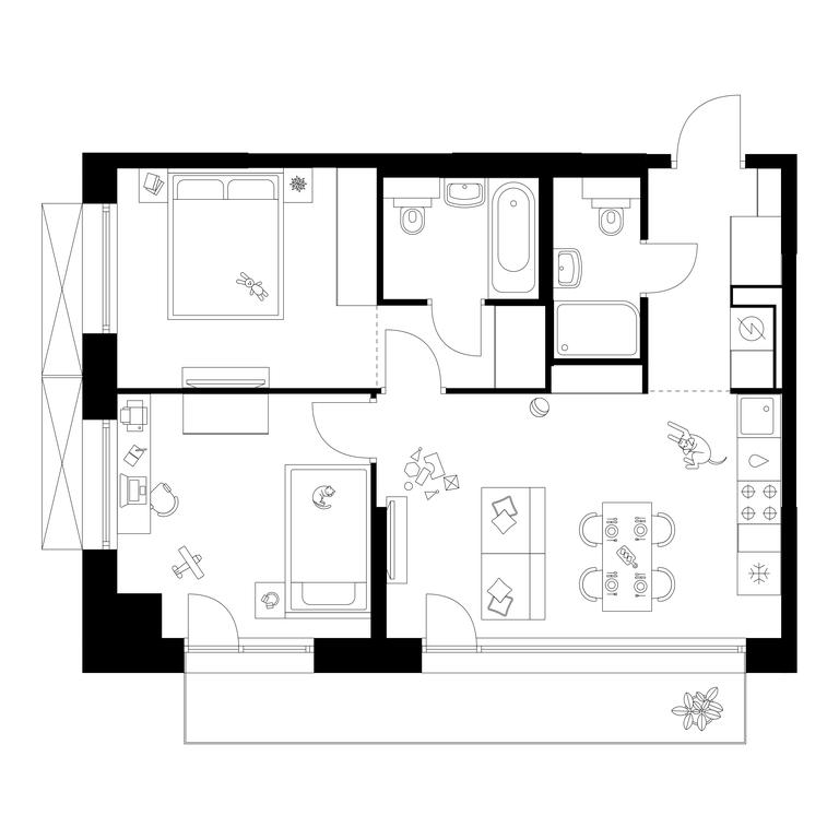 2-BD Apartment Sale, 58 sq. m. at Plehanova 11, Plekhanova Street, 13с6, Moscow, Russia #1 2-BD Apartment Sale, 58 sq. m. at Plehanova 11, Plekhanova Street, 13с6, Moscow, Russia #1