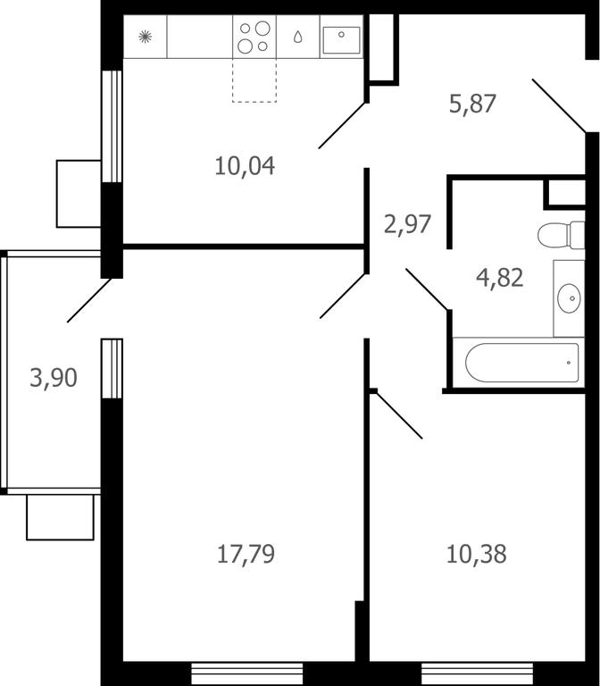 2-BD Apartment Sale, 53.1 sq. m. at Desyatka, Molodyozhnaya Street, 8, Ramenskoye, Moscow Region, Russia #1 2-BD Apartment Sale, 53.1 sq. m. at Desyatka, Molodyozhnaya Street, 8, Ramenskoye, Moscow Region, Russia #1