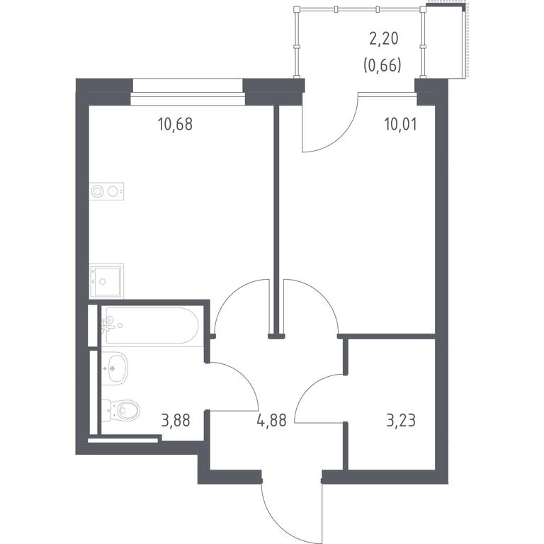 Apartment Sale, 33.34平方米 at Pribrezhnyi Park, Pribrezhniy Park Residential Complex, Village of Yam, Domodedovo City District, Moscow Region, Russia #1 Apartment Sale, 33.34平方米 at Pribrezhnyi Park, Pribrezhniy Park Residential Complex, Village of Yam, Domodedovo City District, Moscow Region, Russia #1