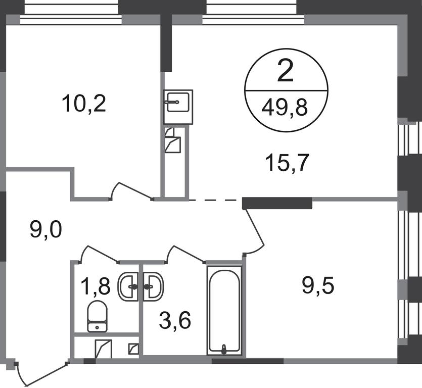 2-BD Apartment Sale, 49.8平方米 at Pervyi Moskovskiy, ulitsa Bianki, 1, Moskovskiy, Moscow, Russia #1 2-BD Apartment Sale, 49.8平方米 at Pervyi Moskovskiy, ulitsa Bianki, 1, Moskovskiy, Moscow, Russia #1