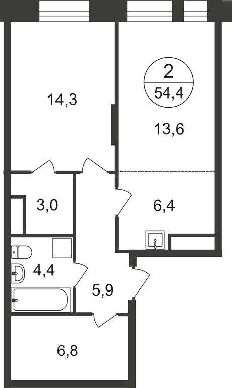 2-BD Apartment Sale, 54.4平方米 at Pervyi Moskovskiy, ulitsa Bianki, 1, Moskovskiy, Moscow, Russia #1 2-BD Apartment Sale, 54.4平方米 at Pervyi Moskovskiy, ulitsa Bianki, 1, Moskovskiy, Moscow, Russia #1