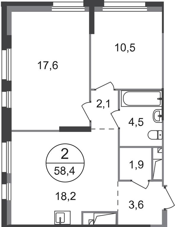 2-BD Apartment Sale, 58.4 sq. m. at Pervyi Moskovskiy, ulitsa Bianki, 1, Moskovskiy, Moscow, Russia #1 2-BD Apartment Sale, 58.4 sq. m. at Pervyi Moskovskiy, ulitsa Bianki, 1, Moskovskiy, Moscow, Russia #1