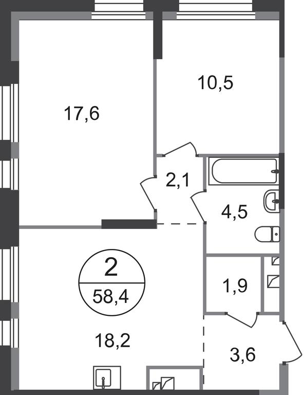 2-BD Apartment Sale, 58.4平方米 at Pervyi Moskovskiy, ulitsa Bianki, 1, Moskovskiy, Moscow, Russia #1 2-BD Apartment Sale, 58.4平方米 at Pervyi Moskovskiy, ulitsa Bianki, 1, Moskovskiy, Moscow, Russia #1