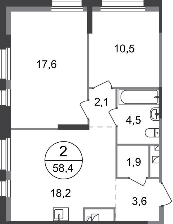 Продажа 2-комн. квартиры, 58,4 м² в ЖК «Первый Московский», улица Бианки, 1, Московский, Москва, Россия #1 Продажа 2-комн. квартиры, 58,4 м² в ЖК «Первый Московский», улица Бианки, 1, Московский, Москва, Россия #1