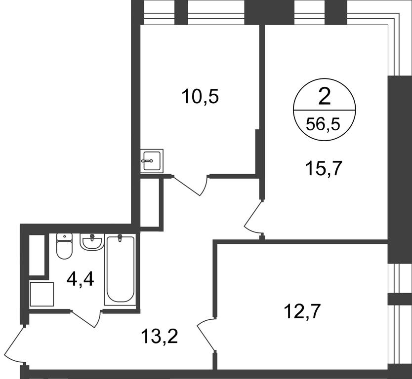 Продажа 2-комн. квартиры, 56,5 м² в ЖК «Первый Московский», улица Бианки, 1, Московский, Москва, Россия #1