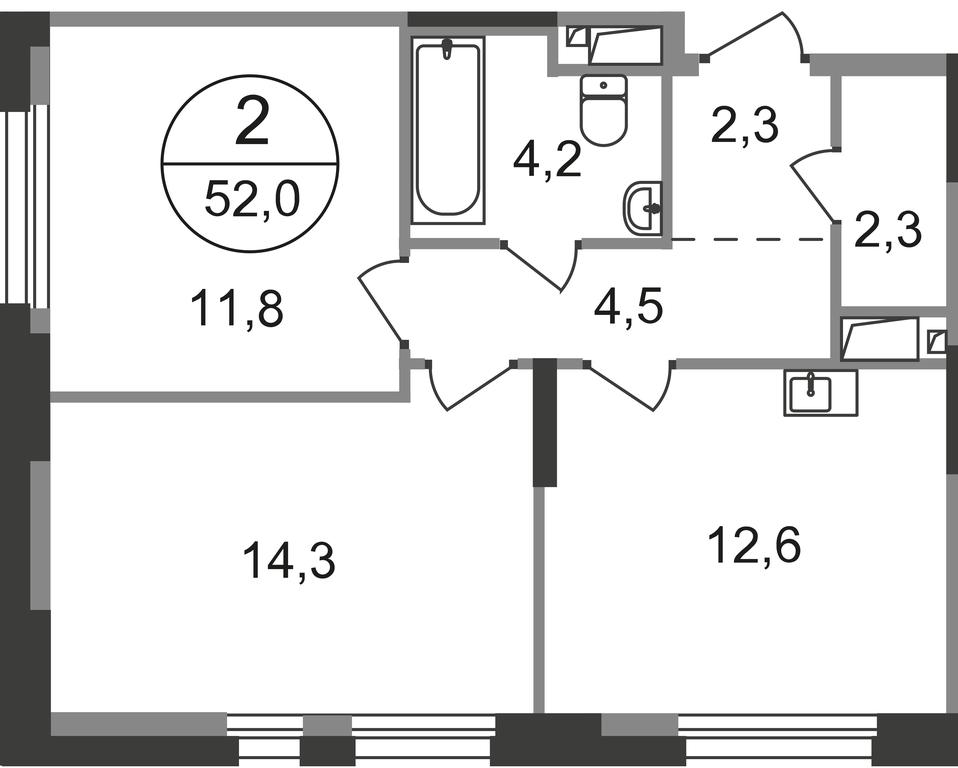 Продажа 2-комн. квартиры, 52 м² в ЖК «Первый Московский», улица Бианки, 1, Московский, Москва, Россия #1