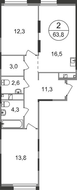 2-BD Apartment Sale, 63.8 sq. m. at Pervyi Moskovskiy, ulitsa Bianki, 1, Moskovskiy, Moscow, Russia #1 2-BD Apartment Sale, 63.8 sq. m. at Pervyi Moskovskiy, ulitsa Bianki, 1, Moskovskiy, Moscow, Russia #1