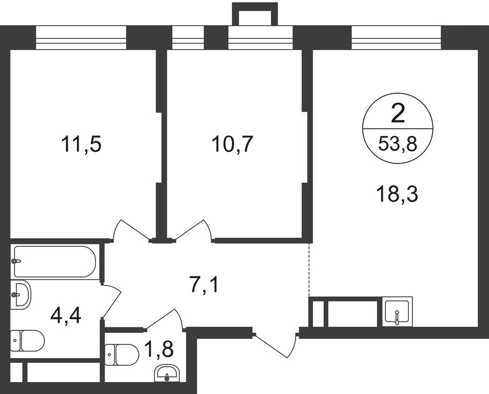 Продажа 2-комн. квартиры, 53,8 м² в ЖК «Первый Московский», улица Бианки, 1, Московский, Москва, Россия #2