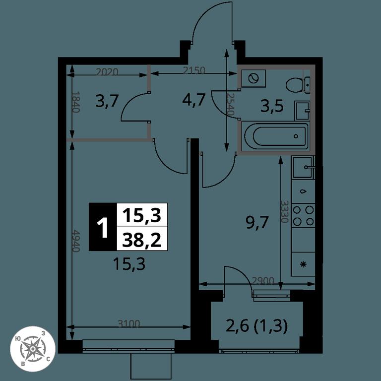 1-BD Apartment Sale, 38.2 sq. m. at Pervy Donskoj, zhiloy mikrorayon Sapronovo, derevnya Sapronovo, Leninskiy City District, Moscow Region, Russia #2 1-BD Apartment Sale, 38.2 sq. m. at Pervy Donskoj, zhiloy mikrorayon Sapronovo, derevnya Sapronovo, Leninskiy City District, Moscow Region, Russia #2