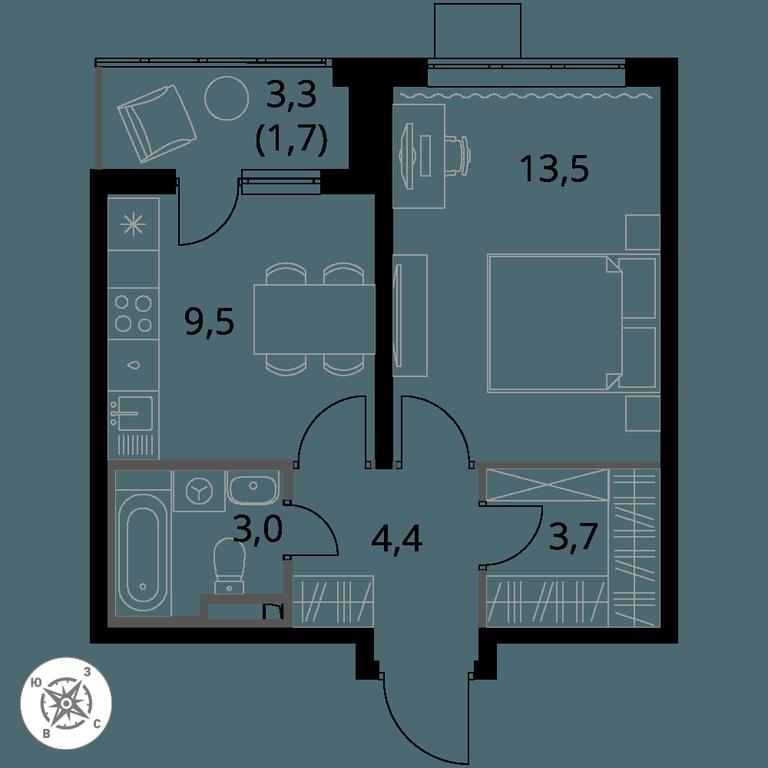 1-BD Apartment Sale, 35.8 sq. m. at Pervy Donskoj, zhiloy mikrorayon Sapronovo, derevnya Sapronovo, Leninskiy City District, Moscow Region, Russia #1 1-BD Apartment Sale, 35.8 sq. m. at Pervy Donskoj, zhiloy mikrorayon Sapronovo, derevnya Sapronovo, Leninskiy City District, Moscow Region, Russia #1