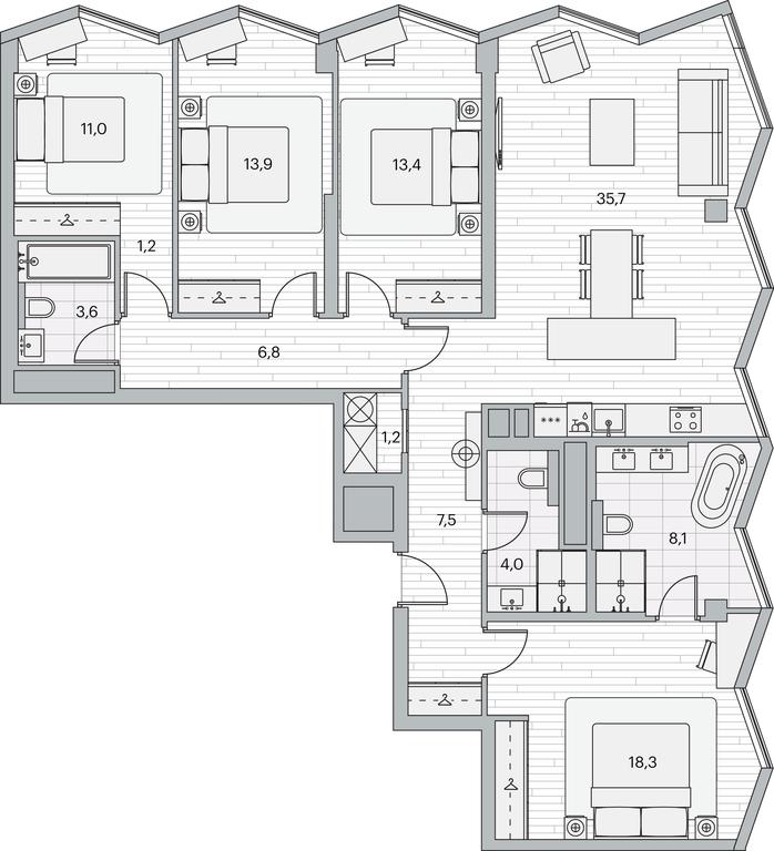 4-BD Apartment Sale, 125.7平方米 at Beregovoy, Beregovoy Drive, 2, Moscow, Russia #1 4-BD Apartment Sale, 125.7平方米 at Beregovoy, Beregovoy Drive, 2, Moscow, Russia #1