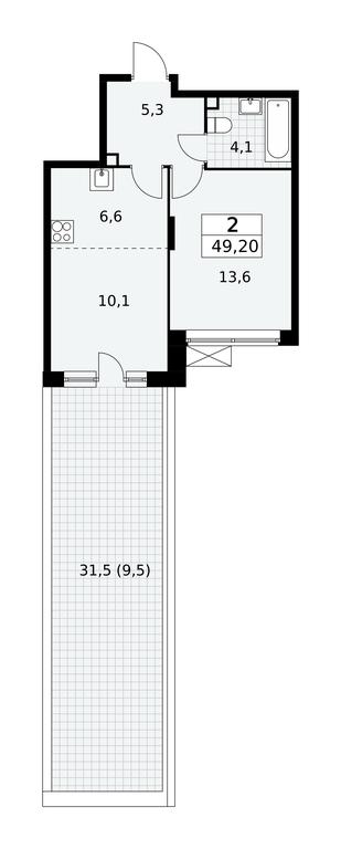 1-BD Apartment Sale, 49.2 sq. m. at Prokshino, Prokshino Residential Complex, Sosenskoye Settlement, Moscow, Russia #2 1-BD Apartment Sale, 49.2 sq. m. at Prokshino, Prokshino Residential Complex, Sosenskoye Settlement, Moscow, Russia #2
