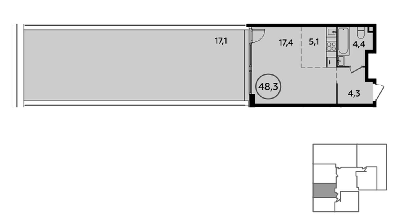 Apartment Sale, 48.7平方米 at Prokshino, Prokshino Residential Complex, Sosenskoye Settlement, Moscow, Russia #2