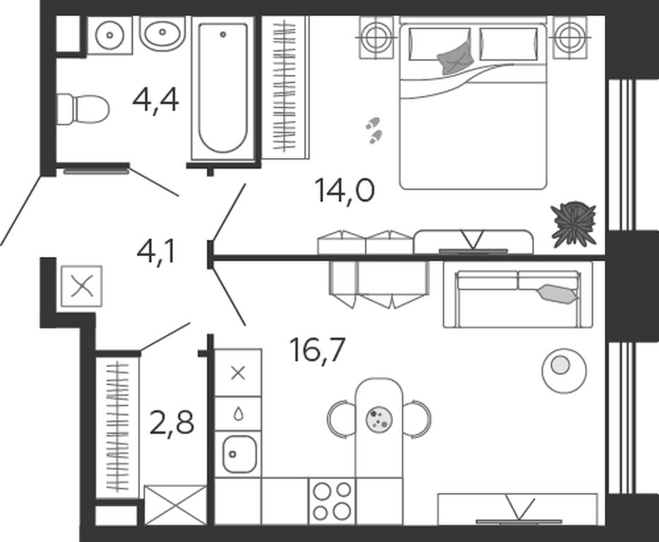1-BD Apartment Sale, 41.7 sq. m. at Shagal, Автозаводская улица, 23, Москва, Россия #1 1-BD Apartment Sale, 41.7 sq. m. at Shagal, Автозаводская улица, 23, Москва, Россия #1