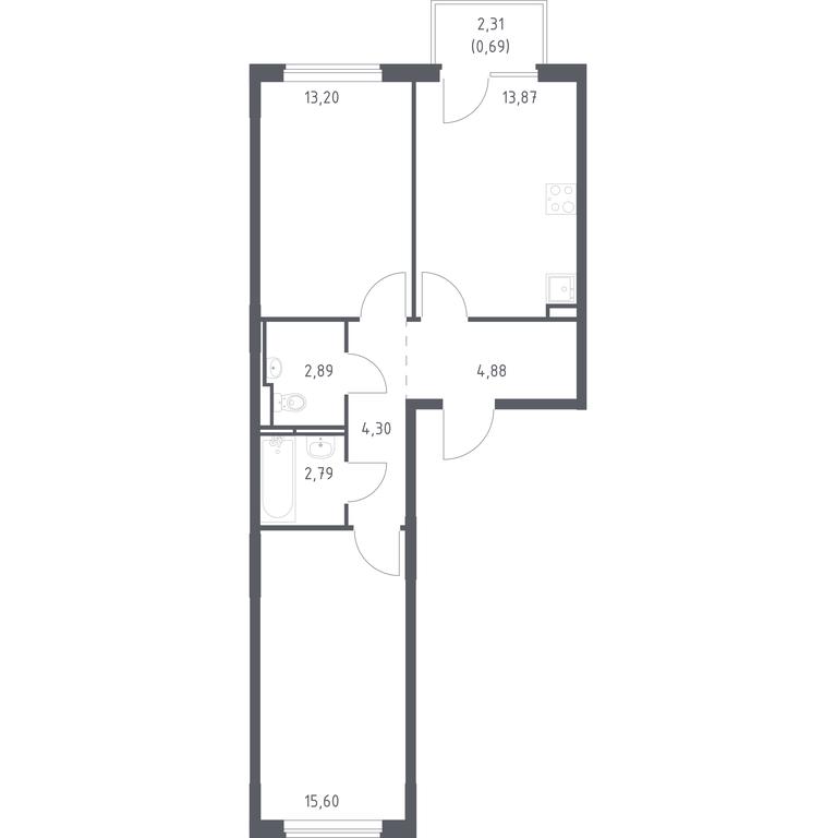 1-BD Apartment Sale, 58.22 sq. m. at Mytishchi Park, Silikatnaya ulitsa, 41к3, Mytischi, Moscow Region, Russia #1 1-BD Apartment Sale, 58.22 sq. m. at Mytishchi Park, Silikatnaya ulitsa, 41к3, Mytischi, Moscow Region, Russia #1