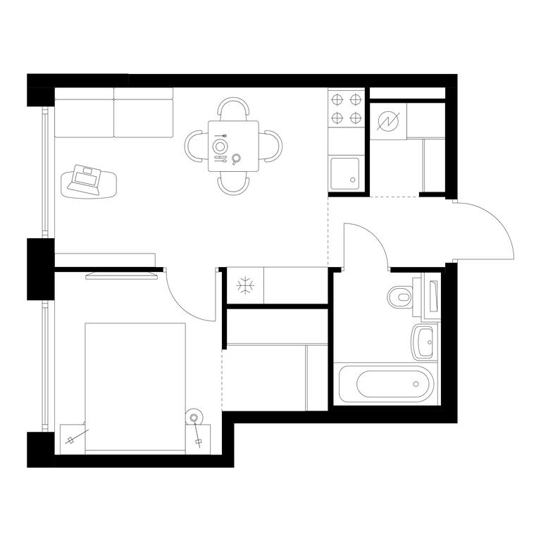 1-BD Apartment Sale, 33.4平方米 at Businovskiy Park, Izhorskaya Street, 6с5, Moscow, Russia #1 1-BD Apartment Sale, 33.4平方米 at Businovskiy Park, Izhorskaya Street, 6с5, Moscow, Russia #1