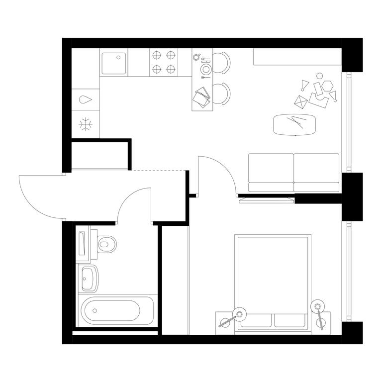 1-BD Apartment Sale, 33.2 sq. m. at Businovskiy Park, Izhorskaya Street, 6с5, Moscow, Russia #1 1-BD Apartment Sale, 33.2 sq. m. at Businovskiy Park, Izhorskaya Street, 6с5, Moscow, Russia #1