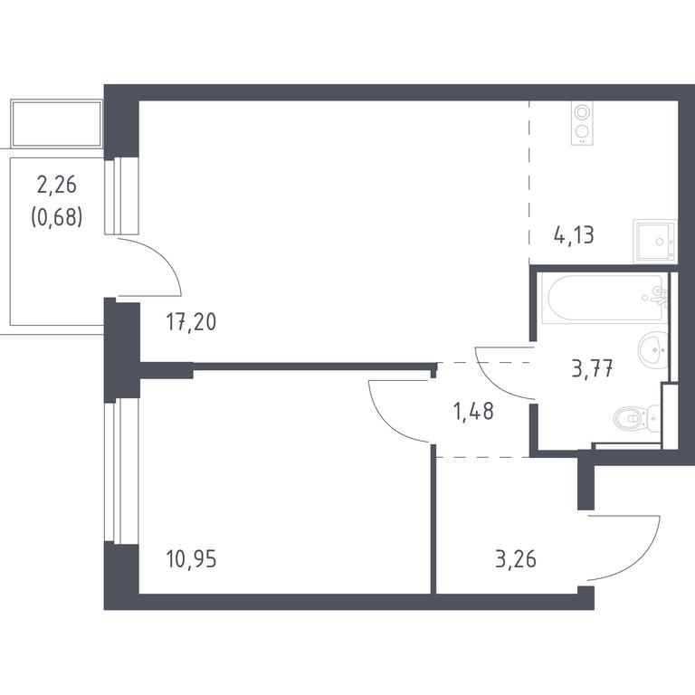 Apartment Sale, 41.47 sq. m. at Egorovo Park, 1-y kvartal, posyolok Zhilino-1, Lubertsy City District, Moscow Region, Russia #1 Apartment Sale, 41.47 sq. m. at Egorovo Park, 1-y kvartal, posyolok Zhilino-1, Lubertsy City District, Moscow Region, Russia #1