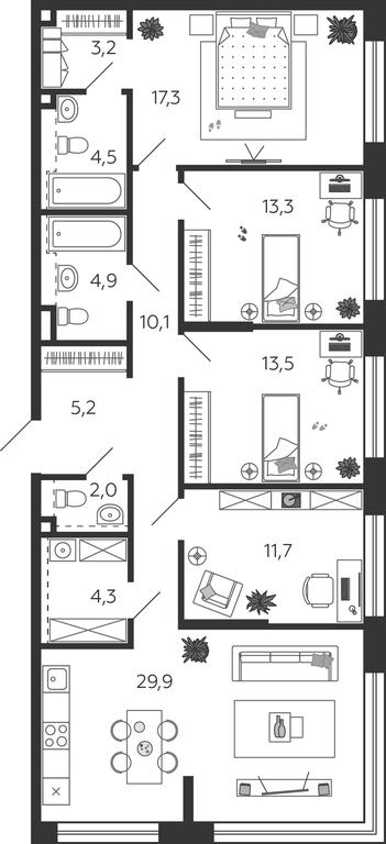 4-BD Apartment Sale, 119.1 sq. m. at Shagal, Автозаводская улица, 23, Москва, Россия #1 4-BD Apartment Sale, 119.1 sq. m. at Shagal, Автозаводская улица, 23, Москва, Россия #1