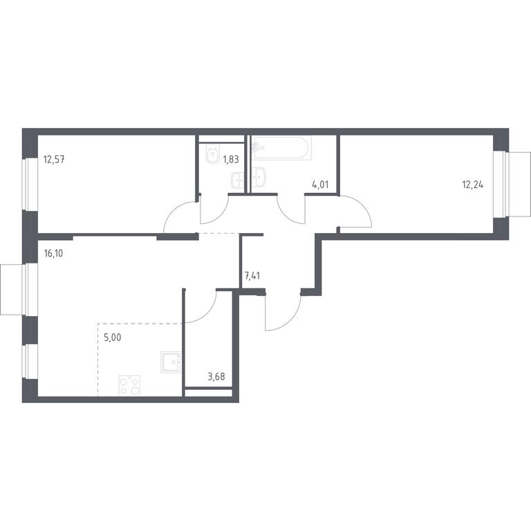 Продажа 1-комн. квартиры, 62,84 м² в ЖК «Квартал Домашний», Донецкая улица, 30с11, Москва, Россия #1