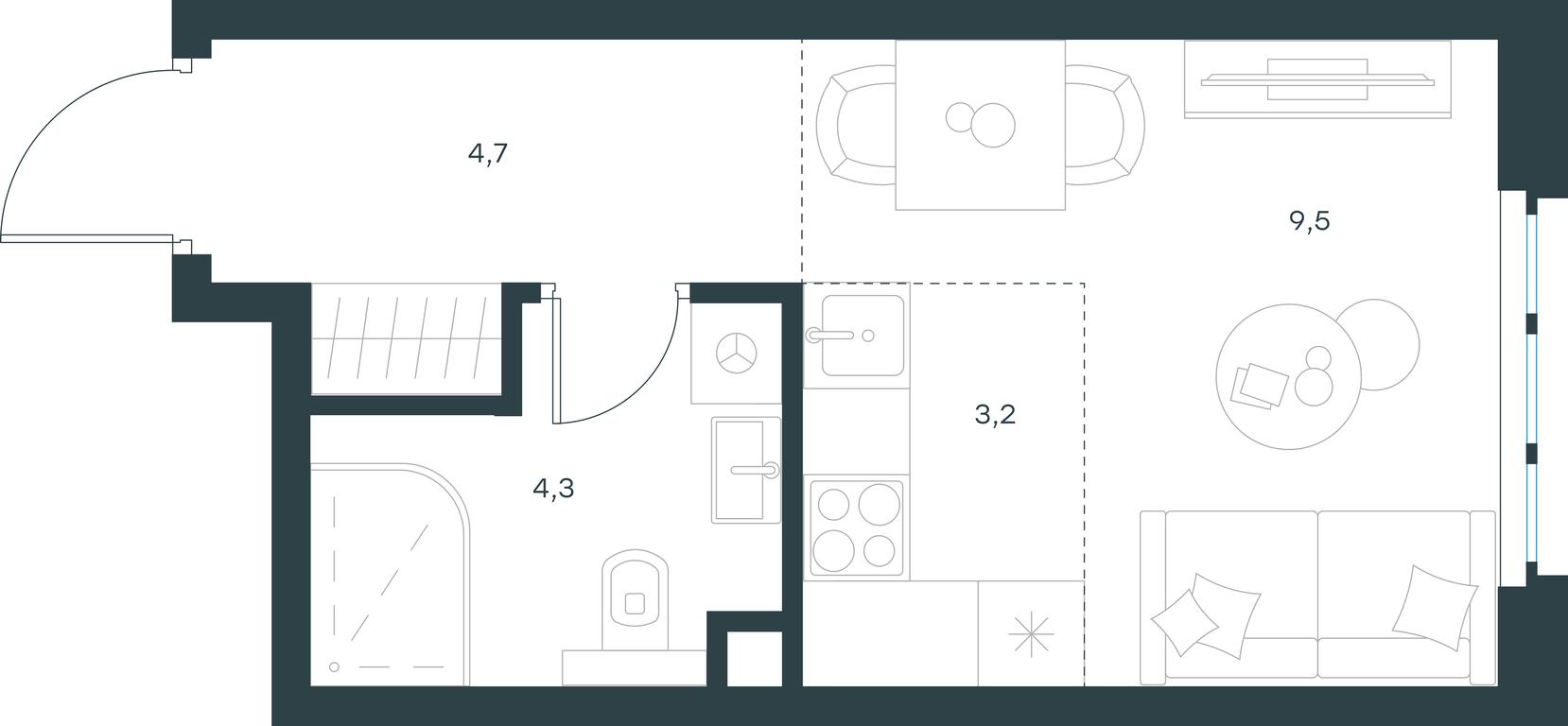 Apartment Sale, 21.7 sq. m. at Level Yzhnoportovaya, Yuzhnoportovaya Street, 28Ас17, Moscow, Russia #1