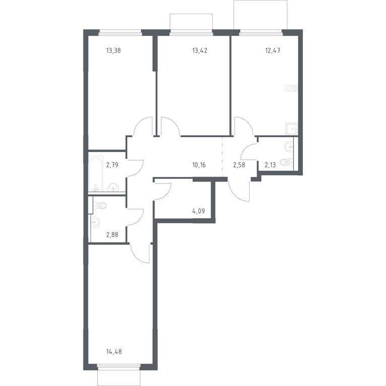 2-BD Apartment Sale, 78.38 sq. m. at Prigorod Lesnoe, Molodyozhny bulvar, 6, derevnya Misaylovo, Leninskiy City District, Moscow Region, Russia #1 2-BD Apartment Sale, 78.38 sq. m. at Prigorod Lesnoe, Molodyozhny bulvar, 6, derevnya Misaylovo, Leninskiy City District, Moscow Region, Russia #1