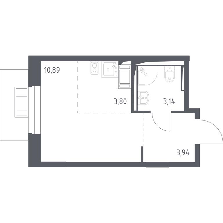 Apartment Sale, 21.5 sq. m. at Prigorod Lesnoe, Molodyozhny bulvar, 6, derevnya Misaylovo, Leninskiy City District, Moscow Region, Russia #1