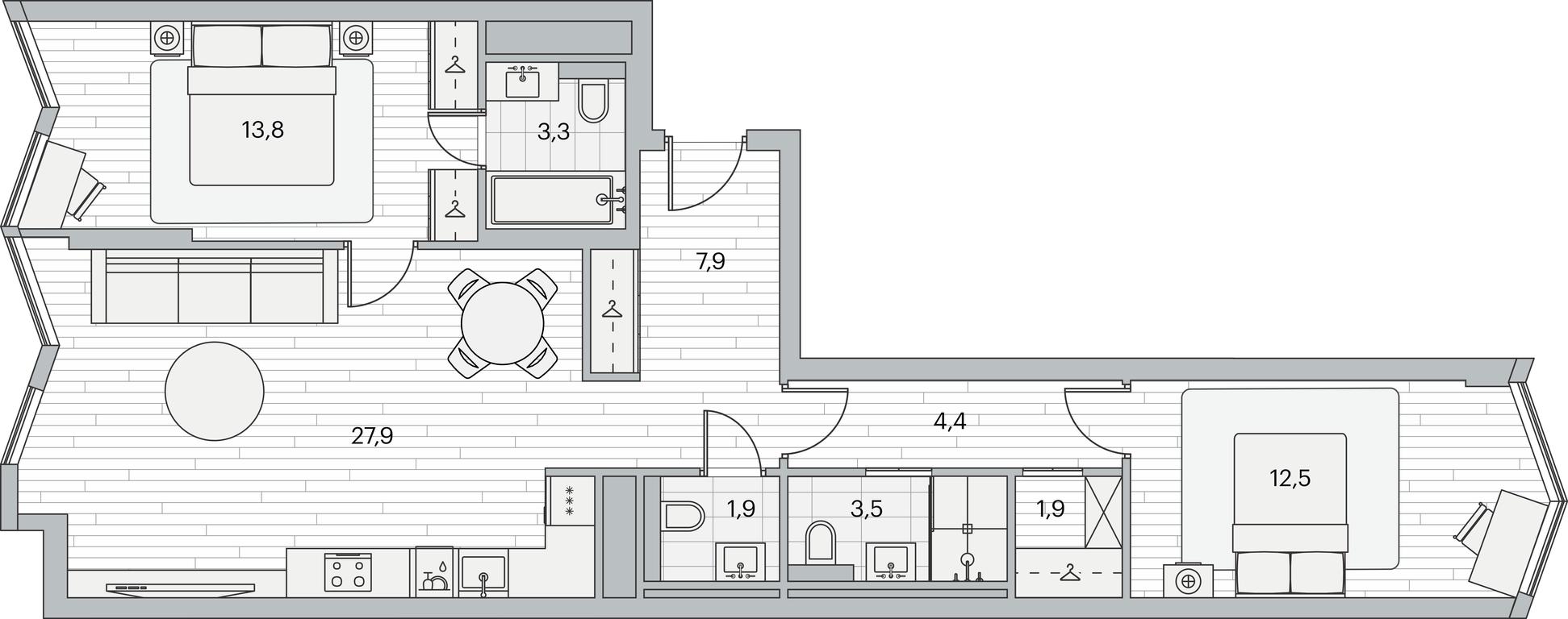 2-BD Apartment Sale, 77.2 sq. m. at Beregovoy, Beregovoy Drive, 2, Moscow, Russia #1 2-BD Apartment Sale, 77.2 sq. m. at Beregovoy, Beregovoy Drive, 2, Moscow, Russia #1