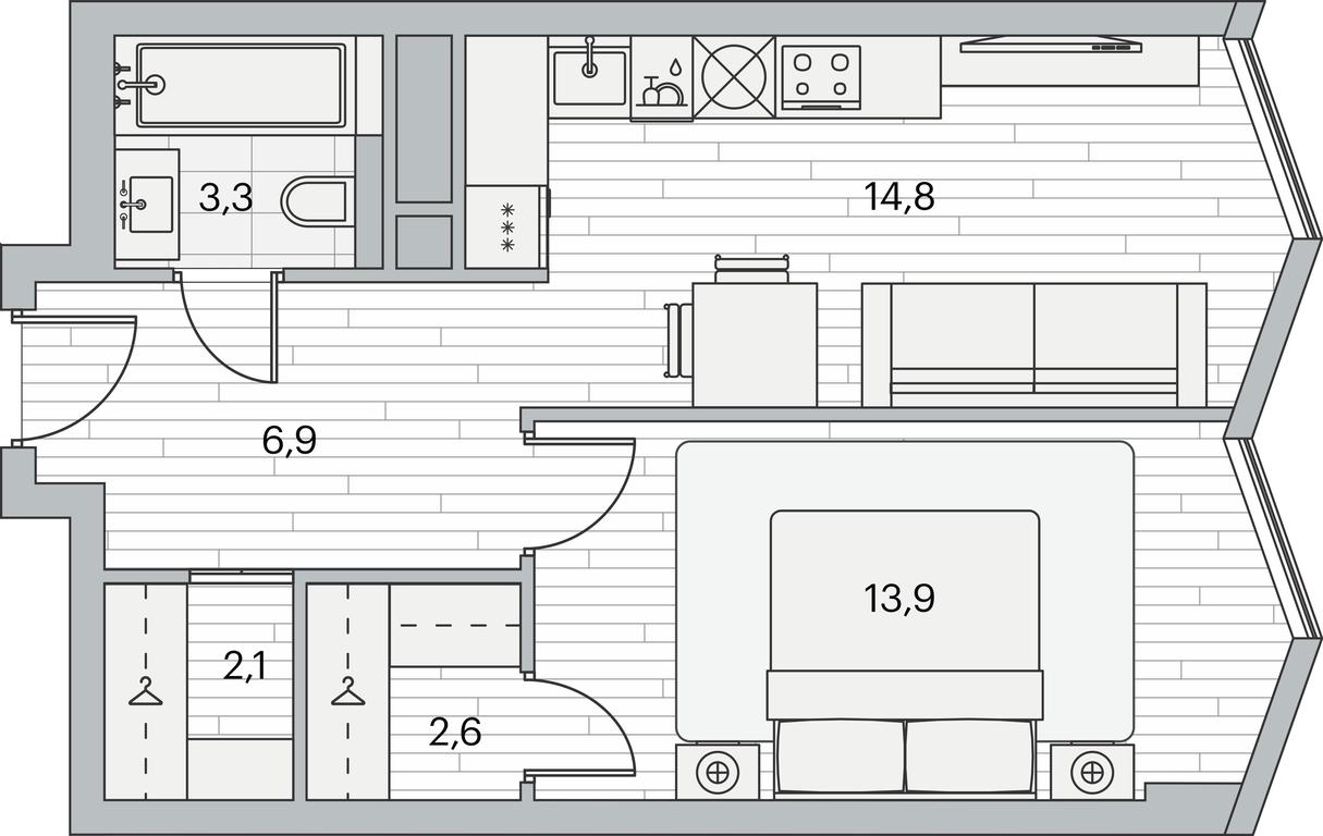 1-BD Apartment Sale, 43.6平方米 at Beregovoy, Beregovoy Drive, 2, Moscow, Russia #1 1-BD Apartment Sale, 43.6平方米 at Beregovoy, Beregovoy Drive, 2, Moscow, Russia #1