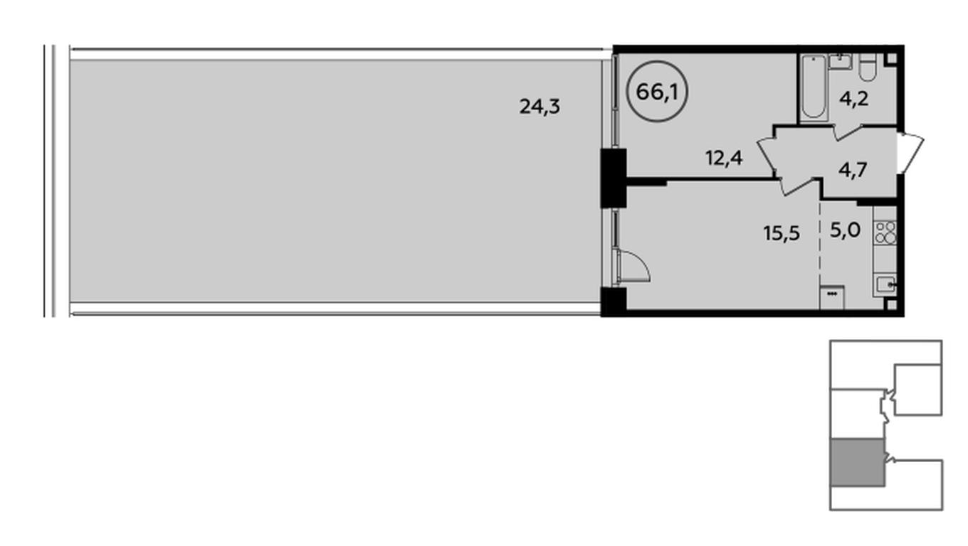 1-BD Apartment Sale, 65.8 sq. m. at Prokshino, Prokshino Residential Complex, Sosenskoye Settlement, Moscow, Russia #2 1-BD Apartment Sale, 65.8 sq. m. at Prokshino, Prokshino Residential Complex, Sosenskoye Settlement, Moscow, Russia #2