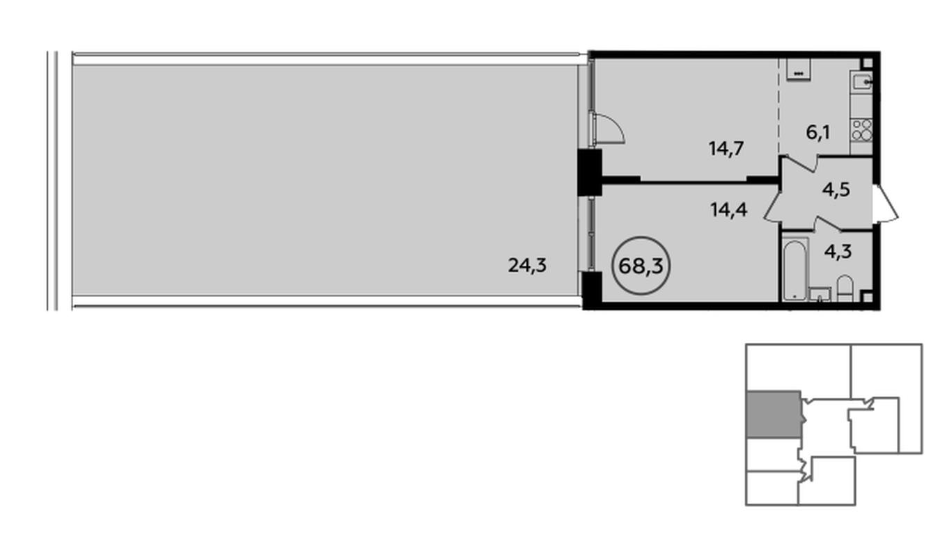 1-BD Apartment Sale, 68.2 sq. m. at Prokshino, Prokshino Residential Complex, Sosenskoye Settlement, Moscow, Russia #1 1-BD Apartment Sale, 68.2 sq. m. at Prokshino, Prokshino Residential Complex, Sosenskoye Settlement, Moscow, Russia #1