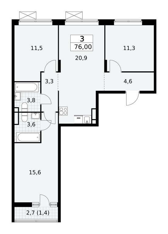 Продажа 2-комн. квартиры, 76 м² в ЖК «Прокшино», жилой комплекс Прокшино, поселение Сосенское, Москва, Россия #1 Продажа 2-комн. квартиры, 76 м² в ЖК «Прокшино», жилой комплекс Прокшино, поселение Сосенское, Москва, Россия #1