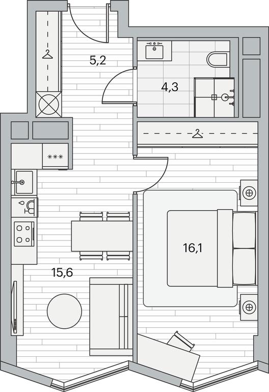 Продажа 1-комн. квартиры, 41,2 м² в ЖК «Береговой», Береговой проезд, 2, Москва, Россия #1