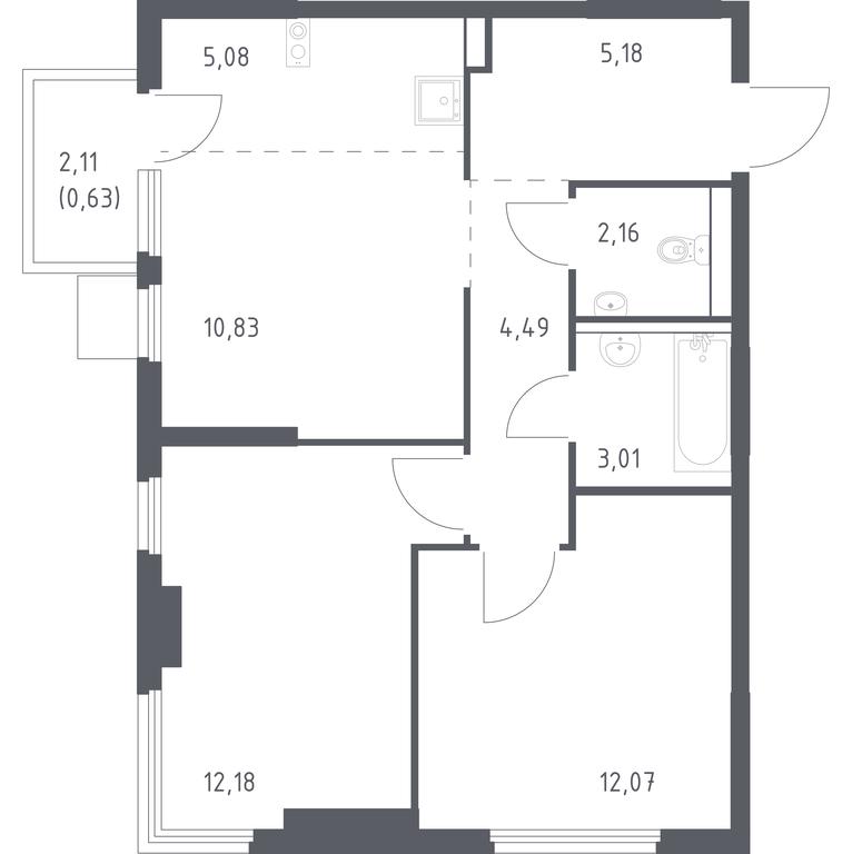 1-BD Apartment Sale, 55.63 sq. m. at Prigorod Lesnoe, Molodyozhny bulvar, 6, derevnya Misaylovo, Leninskiy City District, Moscow Region, Russia #1 1-BD Apartment Sale, 55.63 sq. m. at Prigorod Lesnoe, Molodyozhny bulvar, 6, derevnya Misaylovo, Leninskiy City District, Moscow Region, Russia #1