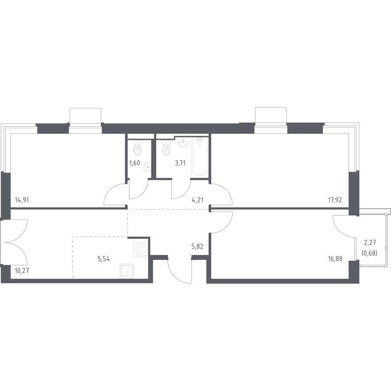 Продажа 2-комн. квартиры, 81,54 м² в ЖК «Квартал Западный», квартал № 76, поселение Марушкинское, Москва, Россия #1 Продажа 2-комн. квартиры, 81,54 м² в ЖК «Квартал Западный», квартал № 76, поселение Марушкинское, Москва, Россия #1